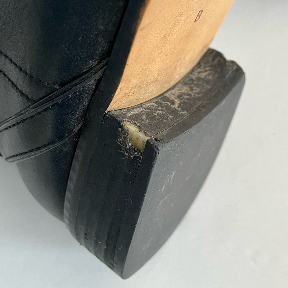 Coach Leather Knee High Boot Black Chestnut Size 8B - Picture 9 of 11